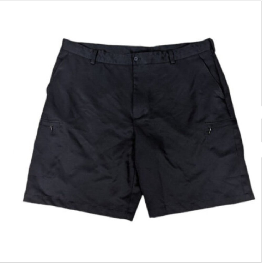Izod Sz 42 Men's Black Flat Front Zipper Pockets Basic Golf Shorts